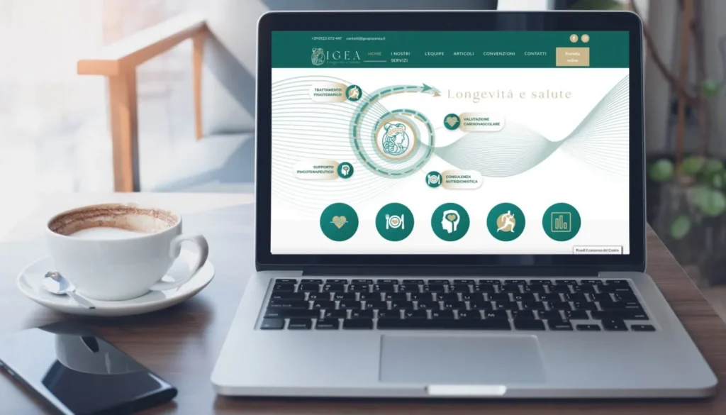 Immagine mockup laptop sito web poliambulatorio